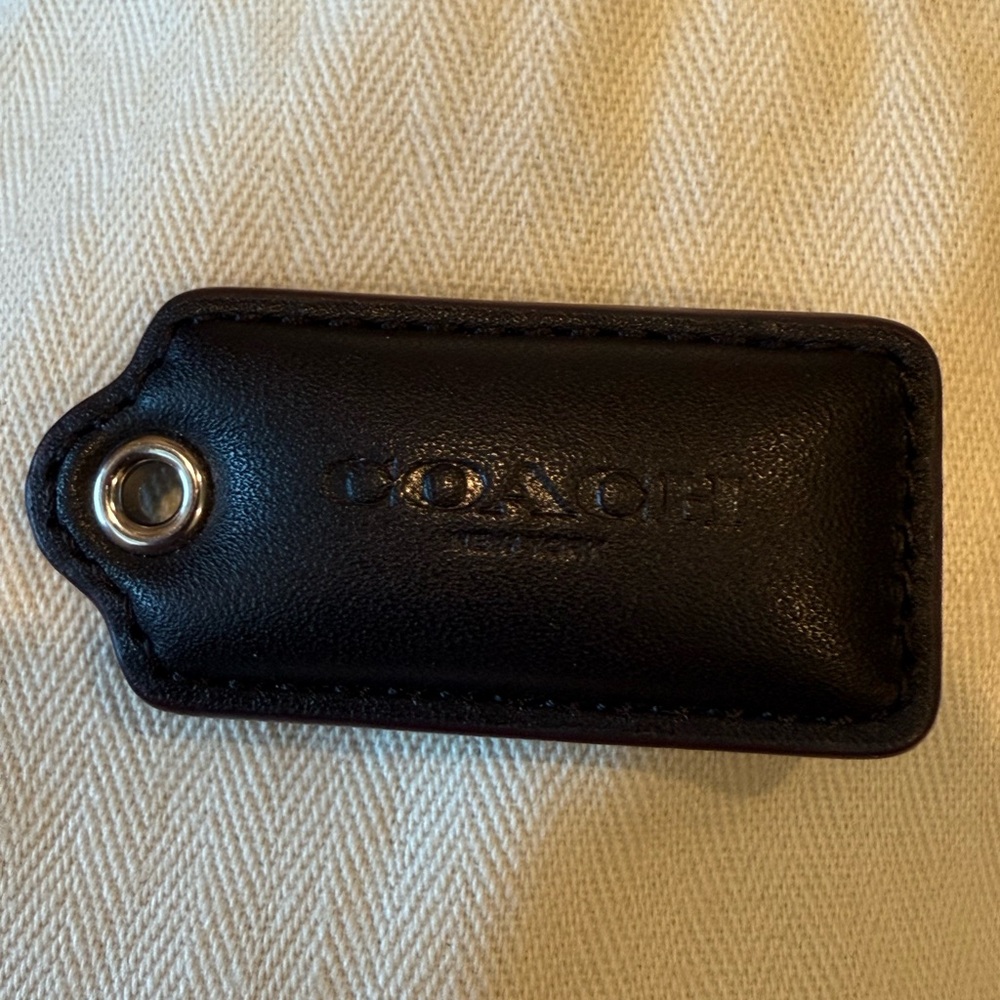 Coach Black Leather Hang Tag